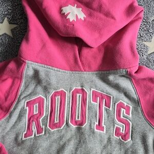Roots Kids Pink and Gray Hoodie